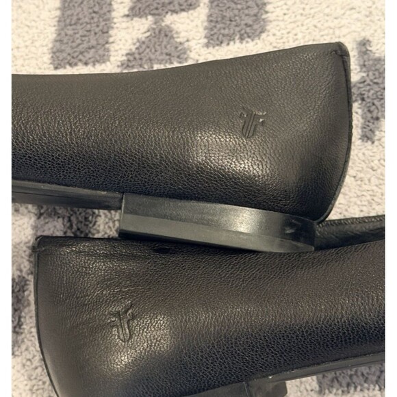Frye Dana Square Toe Black Leather Ballet Flats Size 10 EUC!! - Picture 6 of 6
